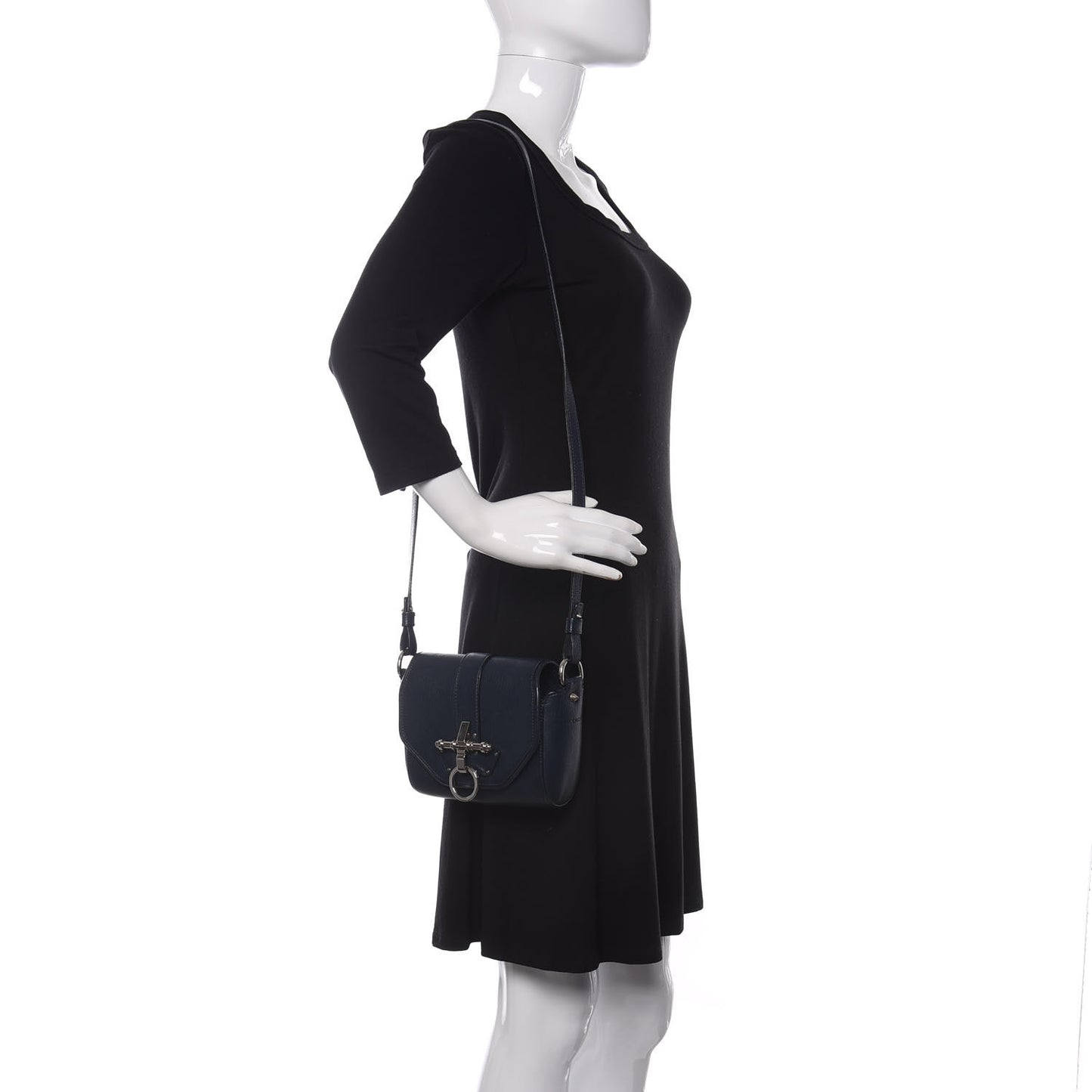 Sugar Goatskin Obsedia Shoulder Bag Navy