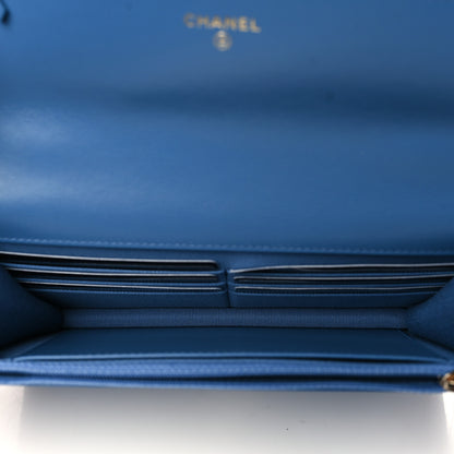Chanel Denim Quilted Chanel 19 Wallet On Chain WOC Blue 5 of 11