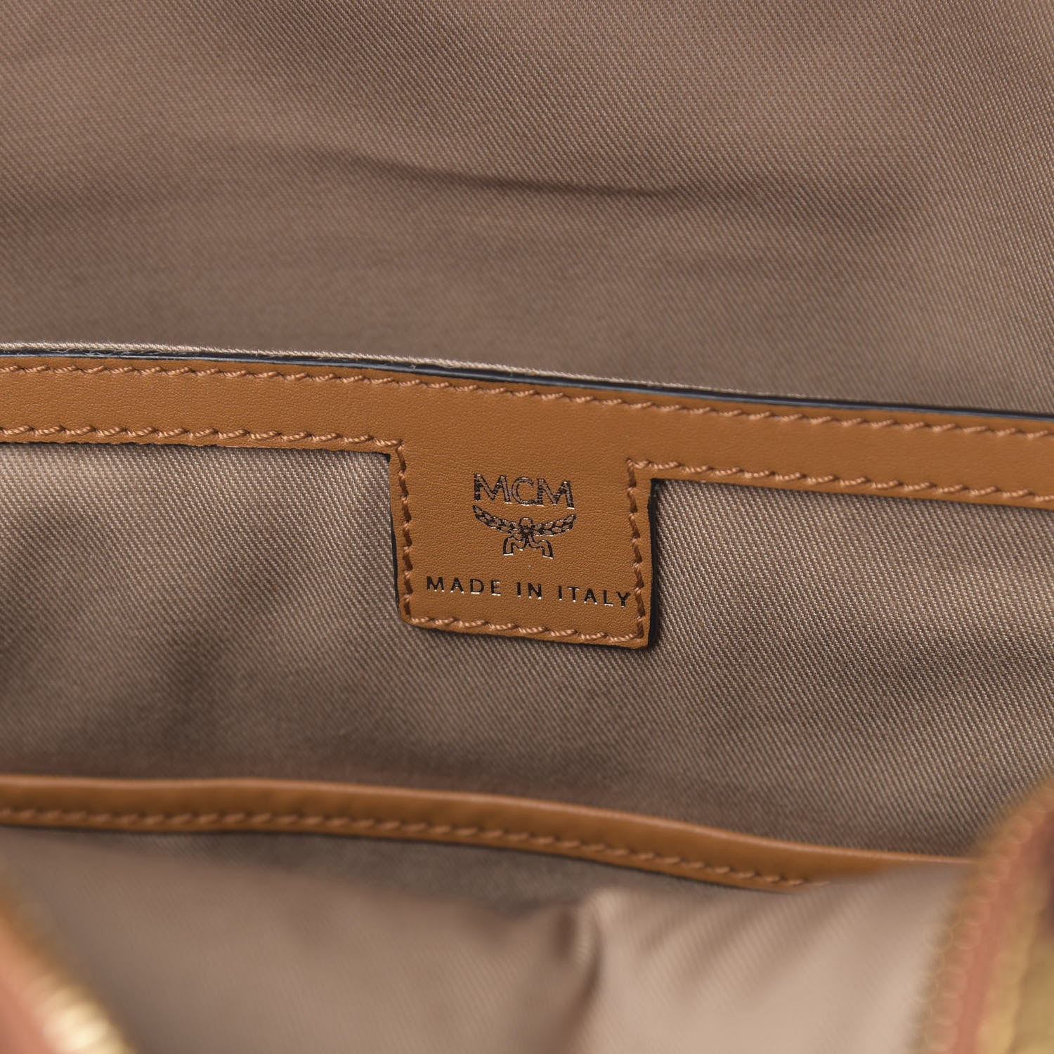 MCM Metallic Visetos Leopard Print Small Stark Backpack Cognac 5 of 9