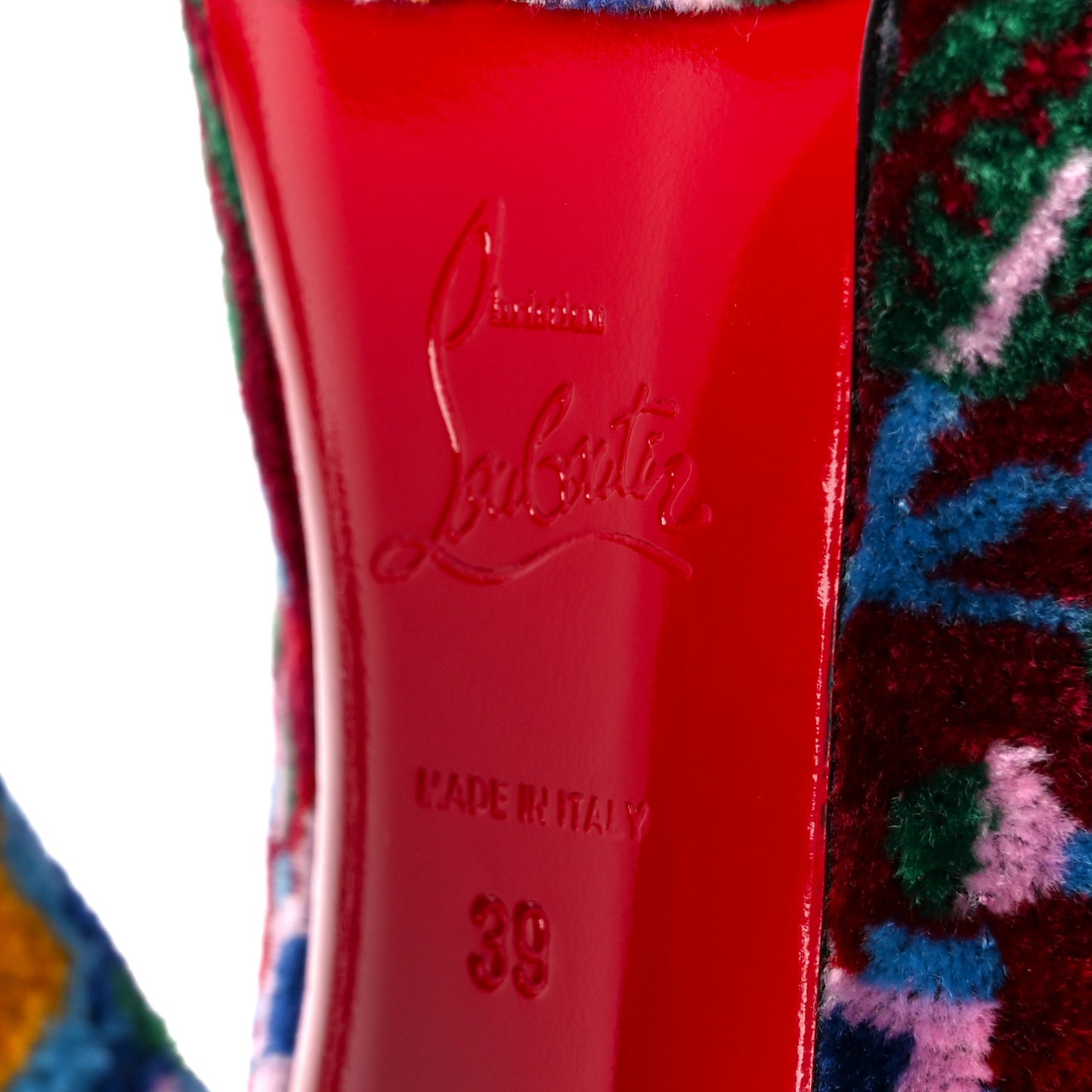 Velvet Broderie Tapis Loubi Mystery Yazefir 130mm Platform Pumps 39 Multicolor