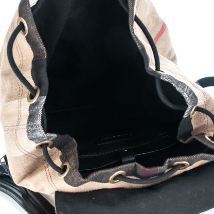 Burberry Canvas Mega Check Brookdale Backpack Black 5 of 7