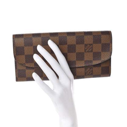 Louis Vuitton Damier Ebene Emilie Wallet Rose Ballerine 2 of 7