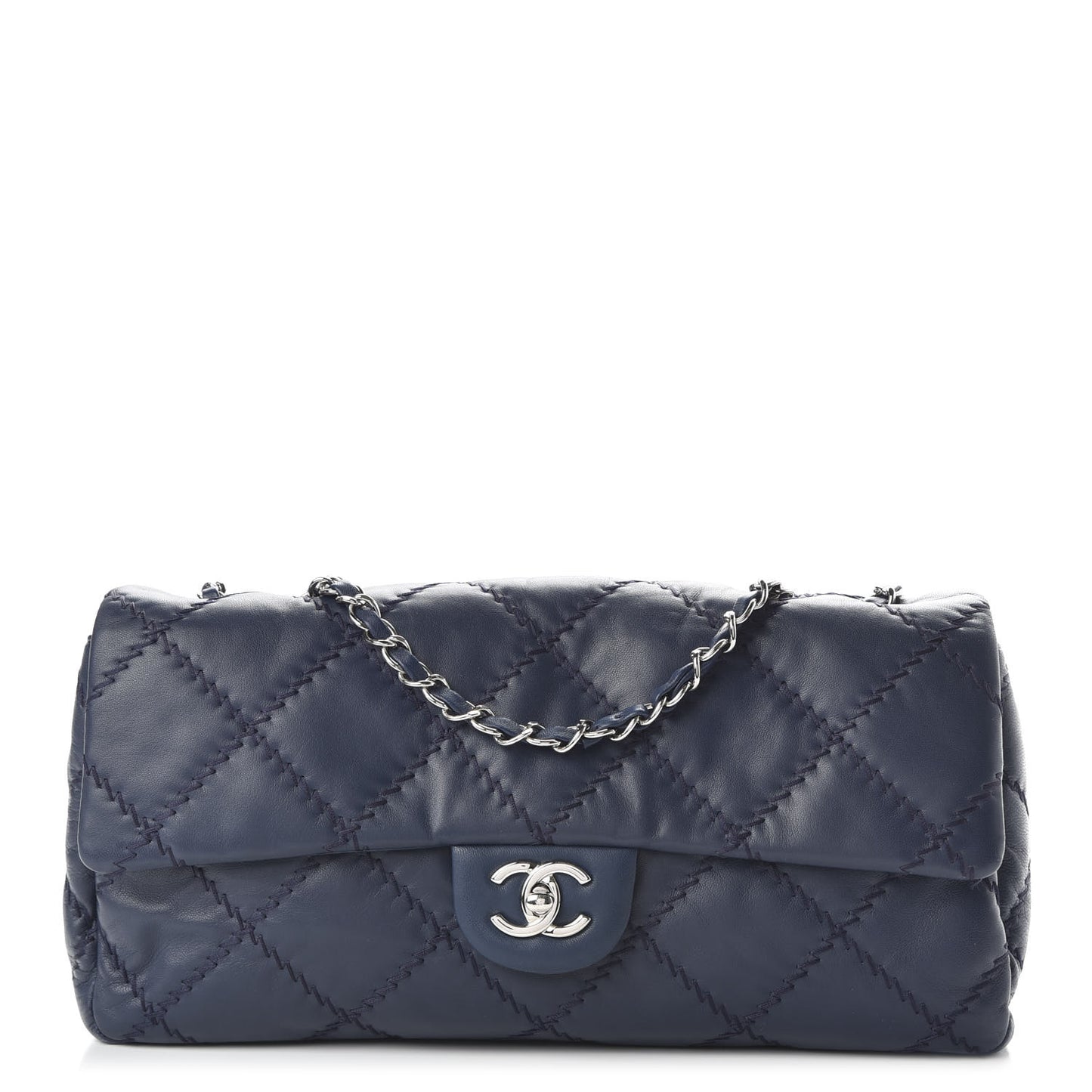 Lambskin Ultimate Stitch Flap Blue