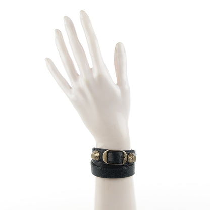 Balenciaga Agneau Giant 12 Silver Hardware Triple Tour Bracelet S Dark Night 2 of 6