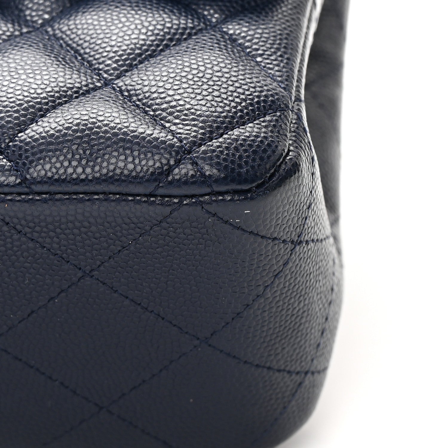 Chanel Caviar Quilted Medium Double Flap Navy 14 of 15