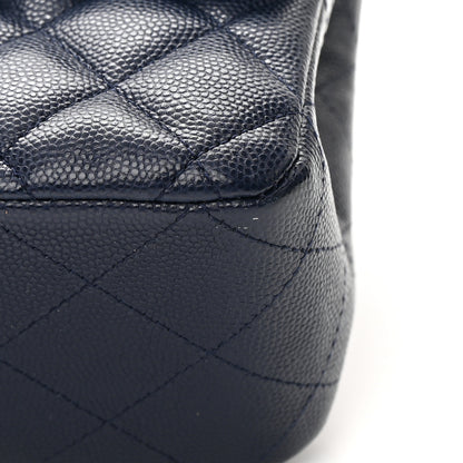 Chanel Caviar Quilted Medium Double Flap Navy 14 of 15