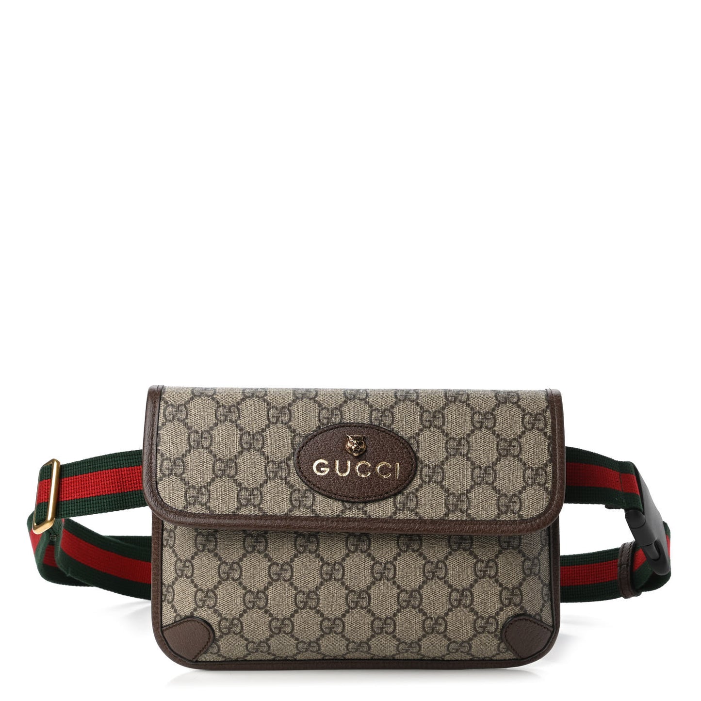 GG Supreme Monogram Neo Vintage Web Belt Bag Brown