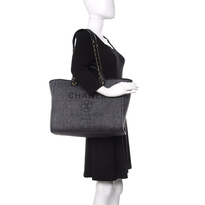 Chanel Lurex Boucle Medium Deauville Tote Black 2 of 10