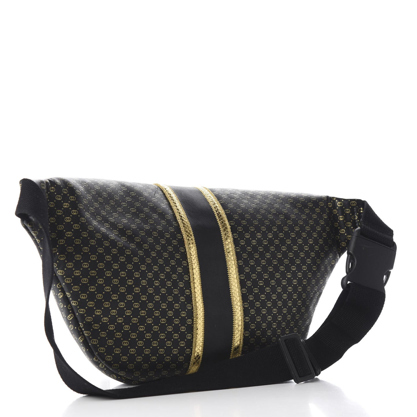 X DAPPER DAN Calfskin Laminated Ayers GG Micro Monogram Mens Belt Bag Black