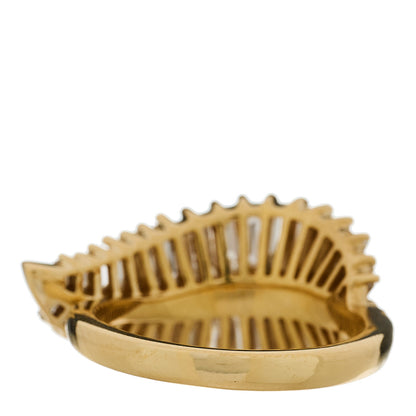 Anita Ko 18K Yellow Gold Diamond Sideways Palm Leaf Ring 53 6.5 4 of 7