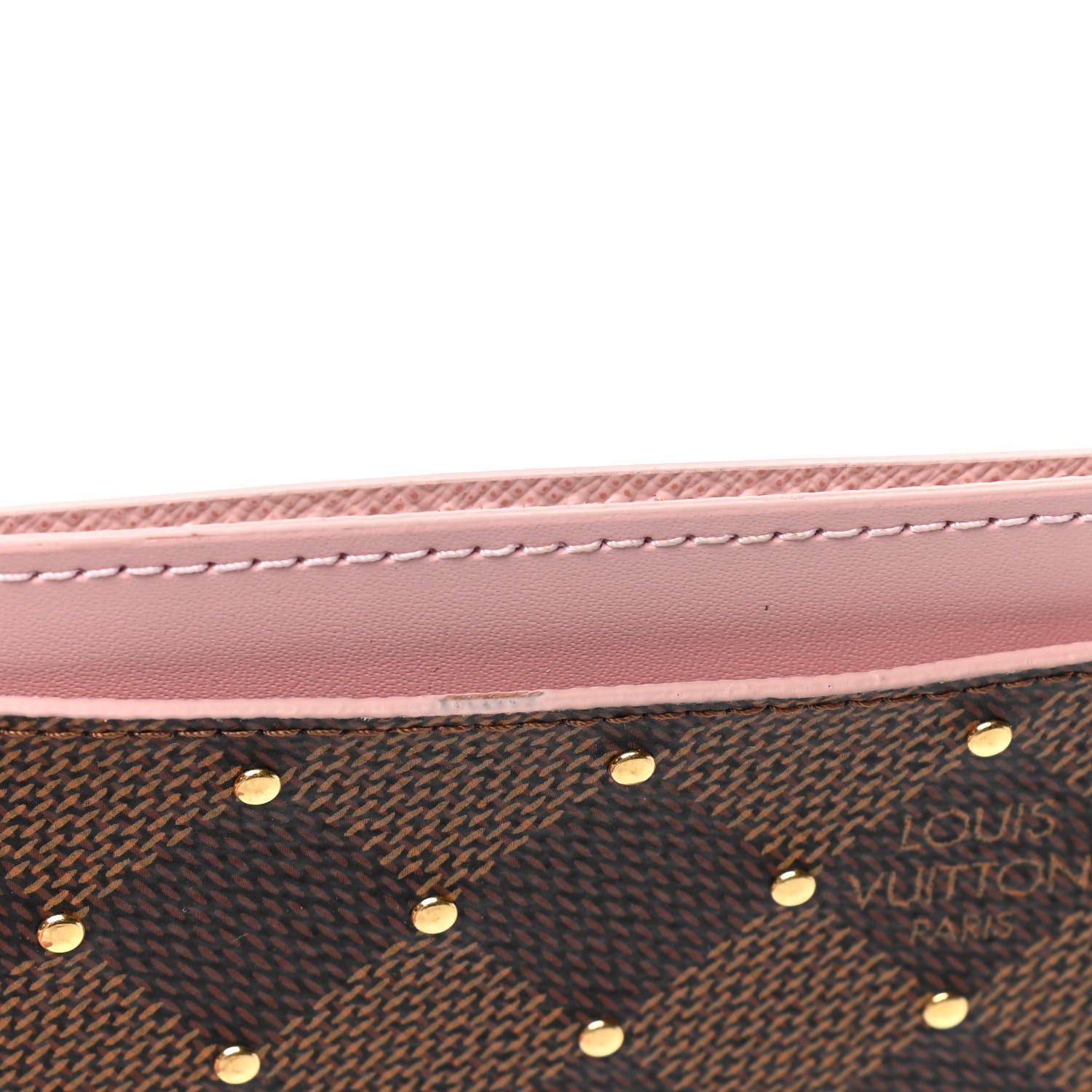 Louis Vuitton Damier Ebene Studded Card Holder Rose Ballerine 7 of 7