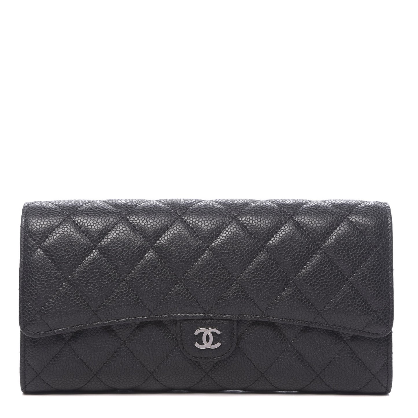 Caviar Quilted Travel Wallet Black