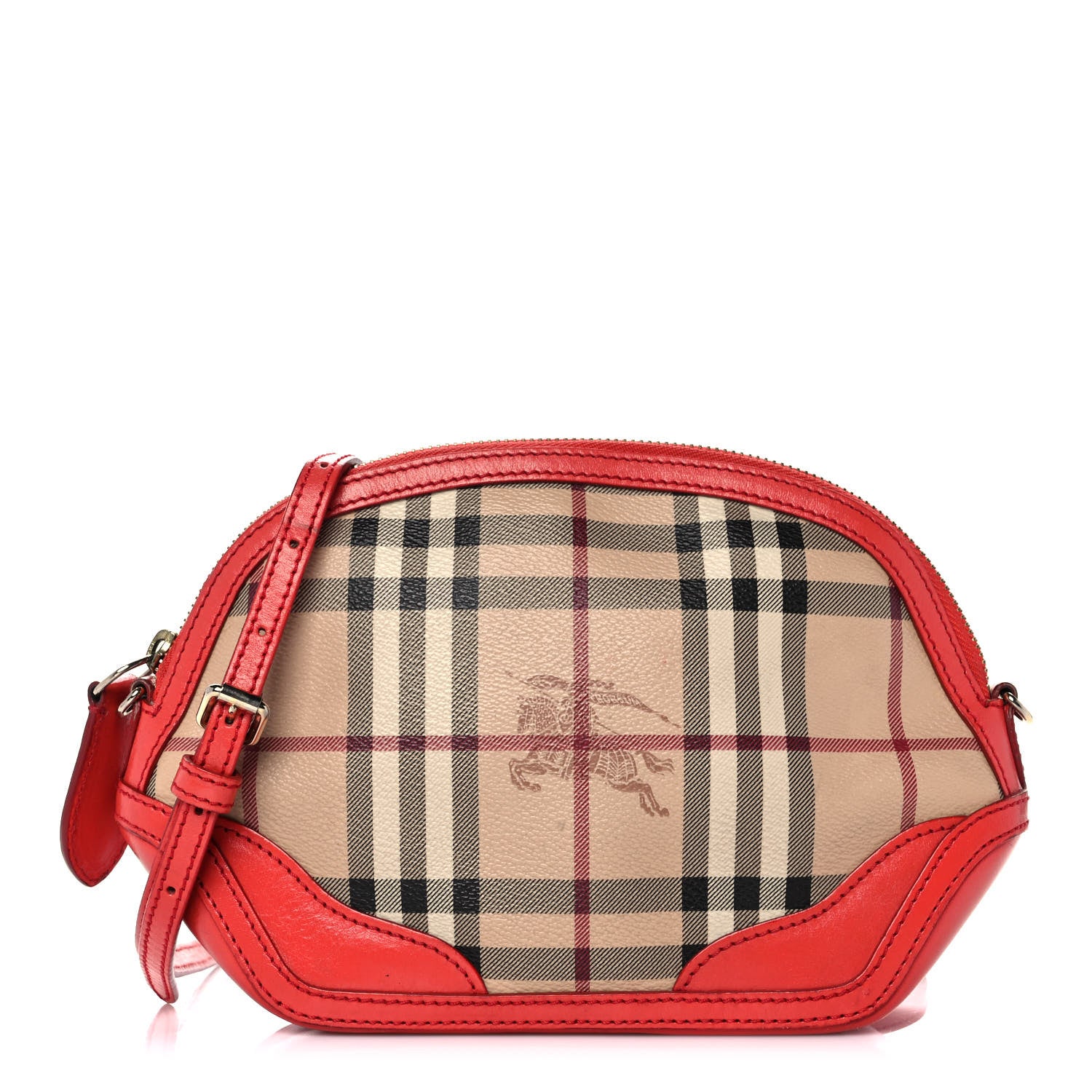 Burberry Haymarket Check Mini Orchard Crossbody Military Red 1 of 13