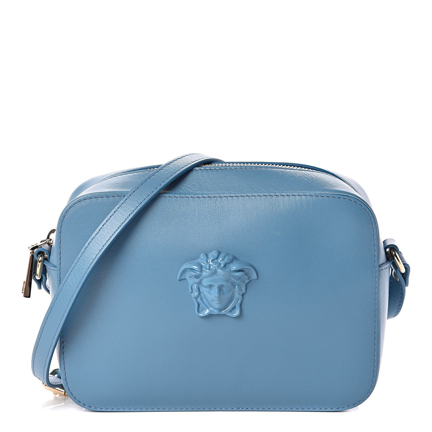 Calfskin Palazzo Medusa Camera Bag Blue