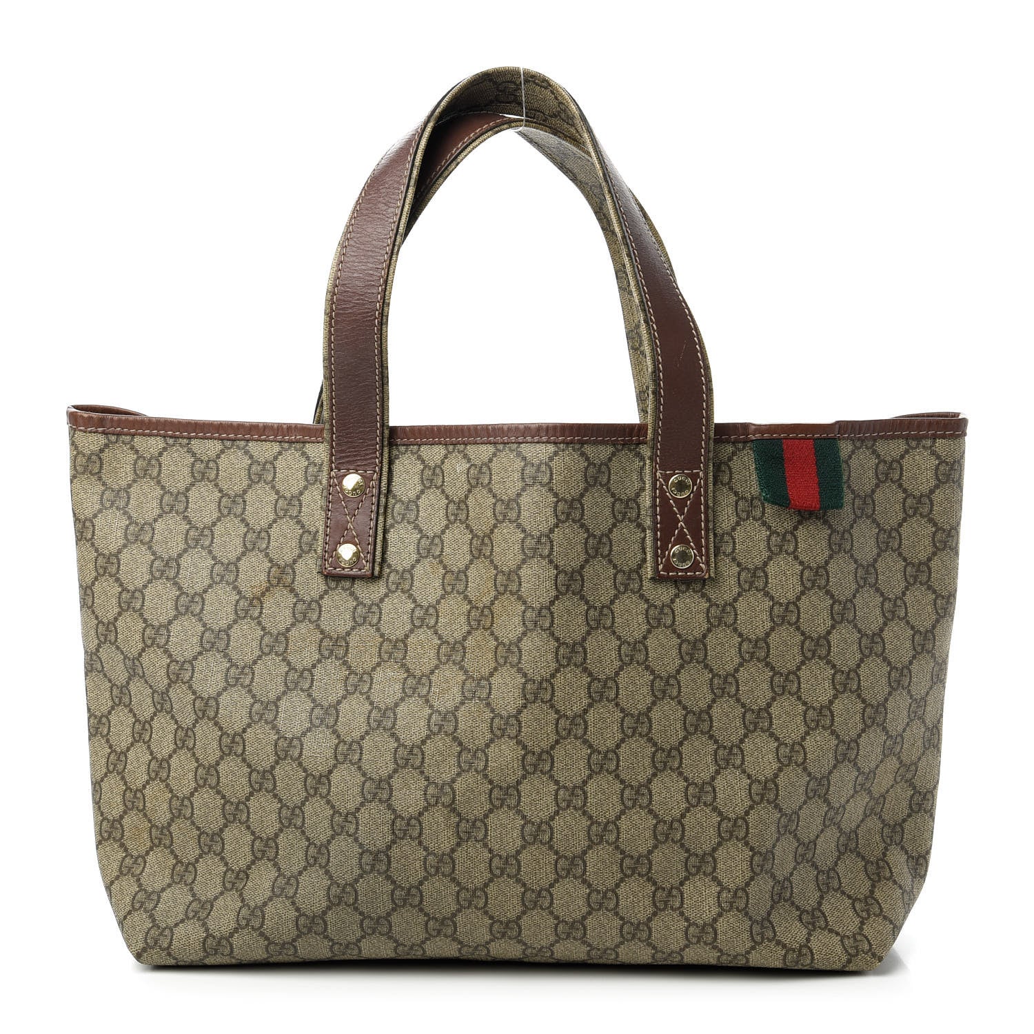 Gucci GG Plus Monogram Medium Signature Web Loop Tote Brown 1 of 10
