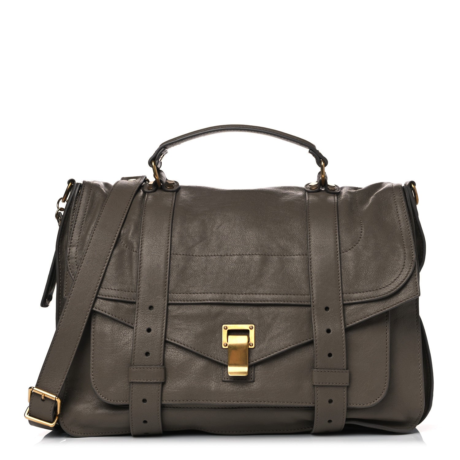 Proenza Schouler Lambskin Large PS1 Satchel Smoke 1 of 7
