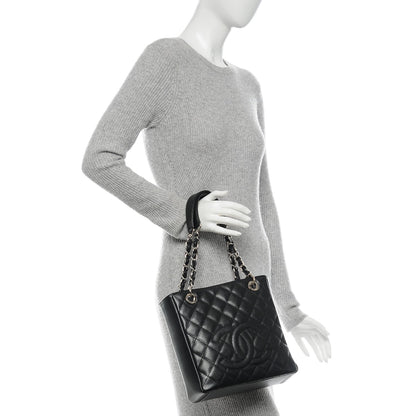 Chanel Caviar Quilted Petit Shopping Tote PST Black 2 of 7