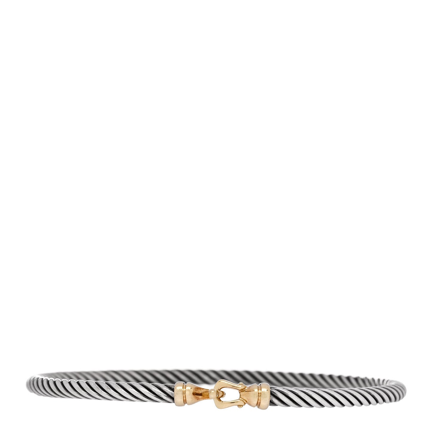 Sterling Silver 18K Yellow Gold 3mm Cable Buckle Bracelet