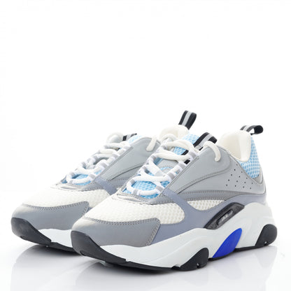Christian Dior Technical Mesh Calfskin Mens B22 Sneakers 42 White Blue Grey 3 of 15