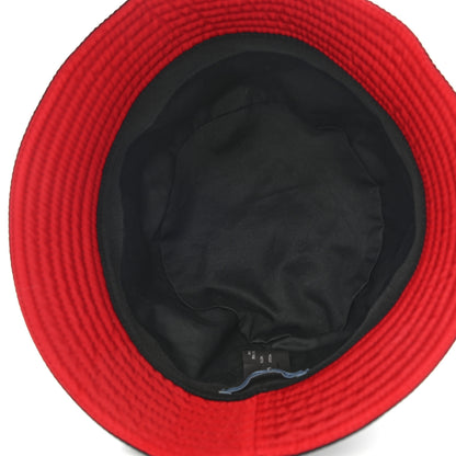 Prada Nylon Bucket Hat S Black Rosso 7 of 9