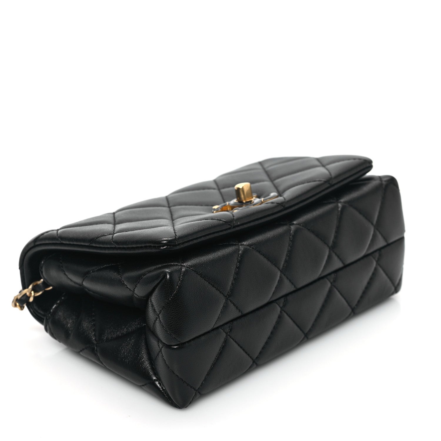 Chanel Shiny Lambskin Quilted Enamel CC Mini Flap Black 4 of 13