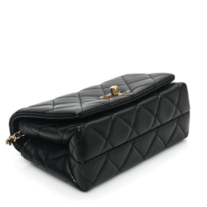 Chanel Shiny Lambskin Quilted Enamel CC Mini Flap Black 4 of 13
