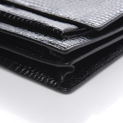 Saint Laurent Calfskin Crocodile Embossed Medium Monogram Sunset Black 8 of 9
