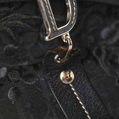 Christian Dior Monogram Vintage Flowers Frame Satchel Black 10 of 11