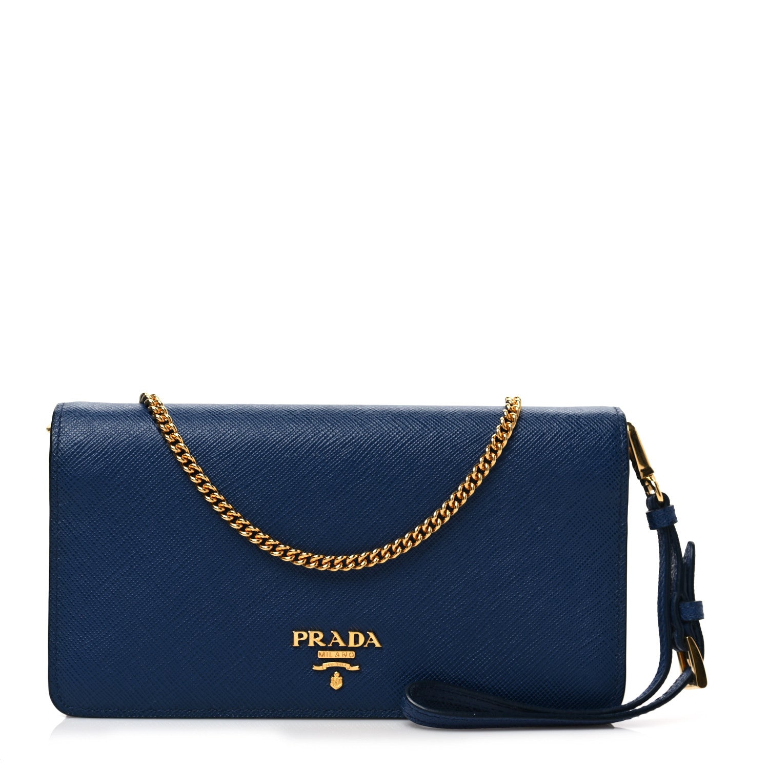 Prada Saffiano Metal Oro Mini Bag Bluette 1 of 6