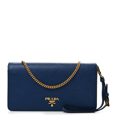 Prada Saffiano Metal Oro Mini Bag Bluette 1 of 6