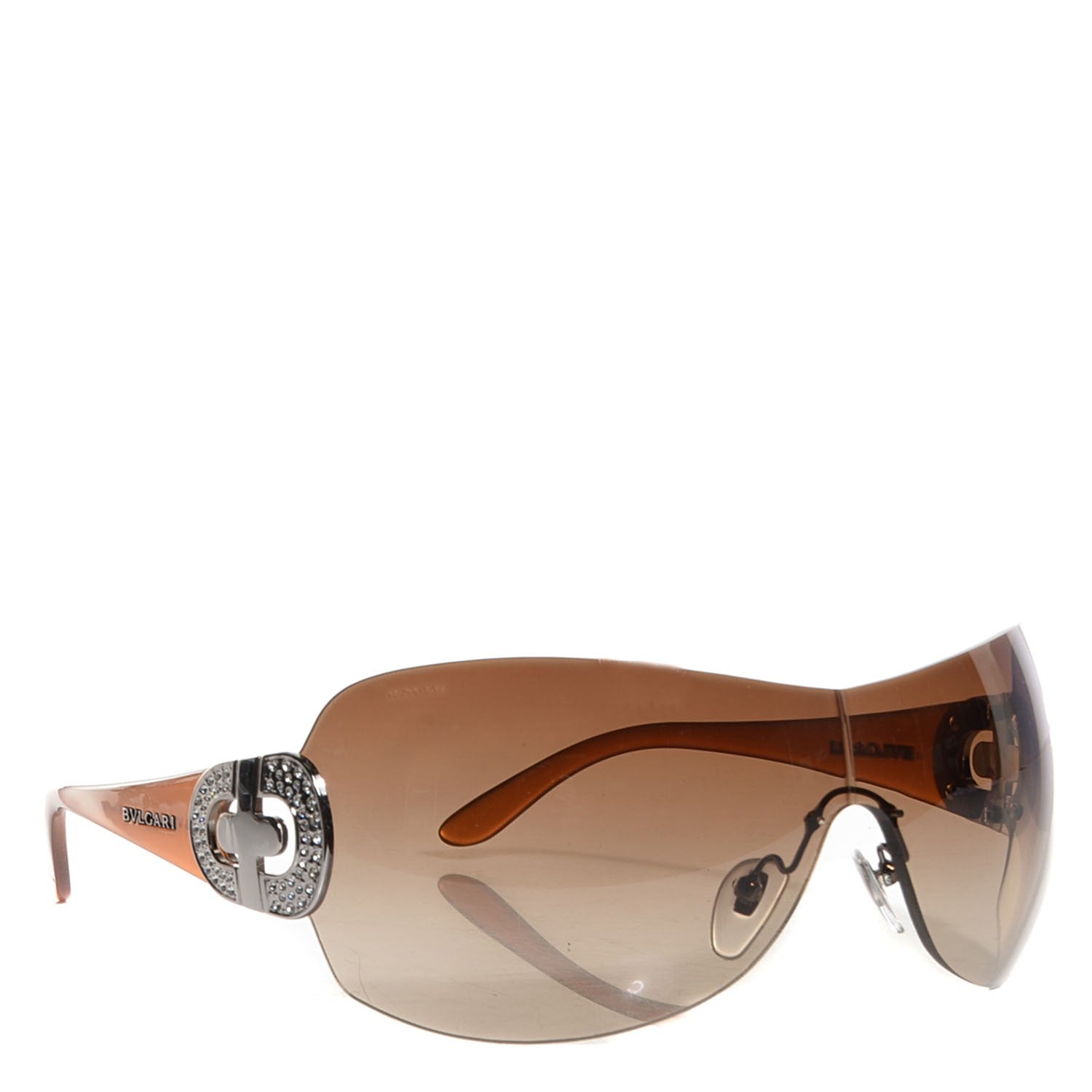 Bulgari Crystal Sunglasses 6007-B Brown 3 of 6