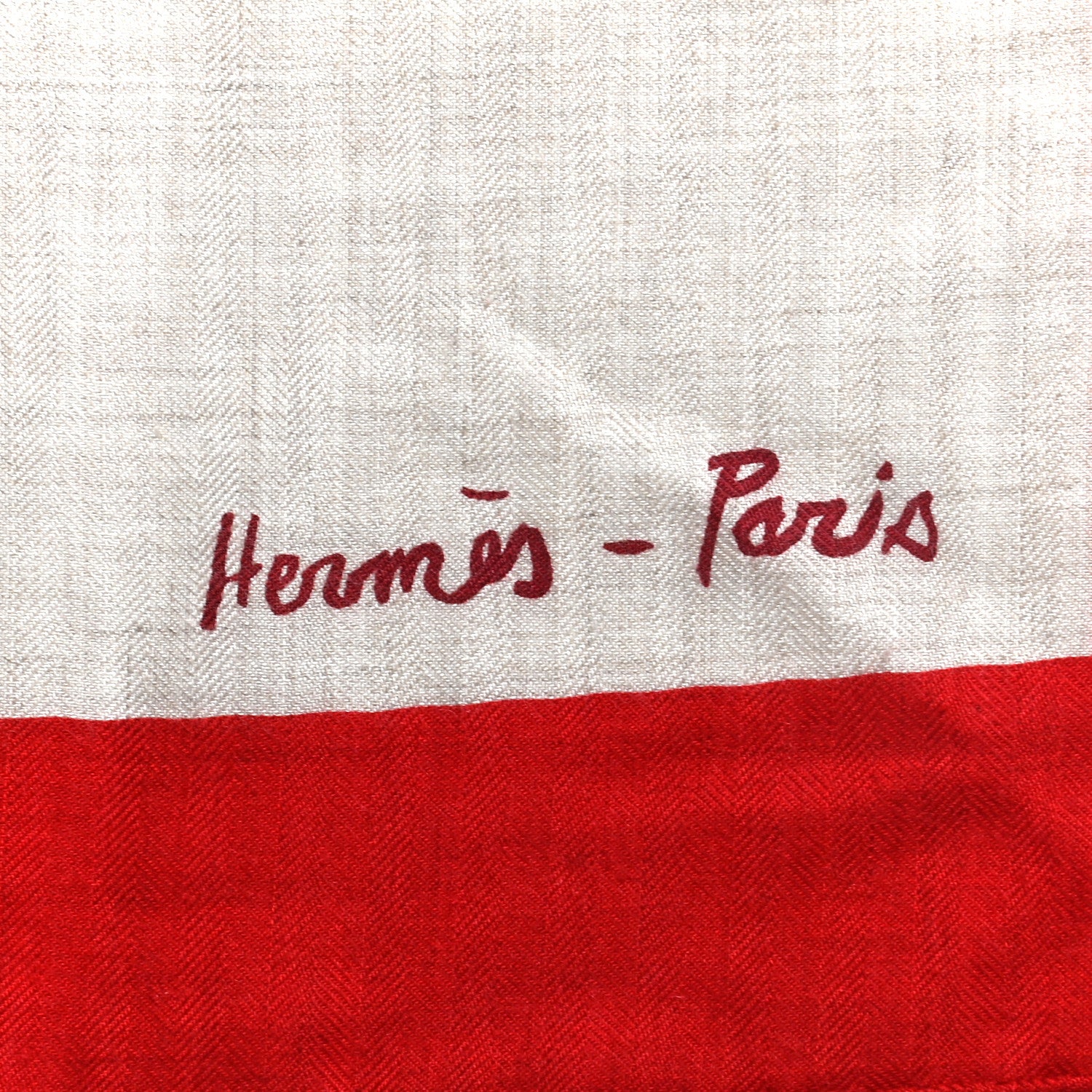 Hermes Cashmere Silk Chevaux Au Pre Shawl 140 Naturel Rouge 4 of 5