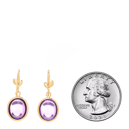 Tiffany 18K Yellow Gold Amethyst Paloma Picasso Olive Leaf Drop Earrings 2 of 4