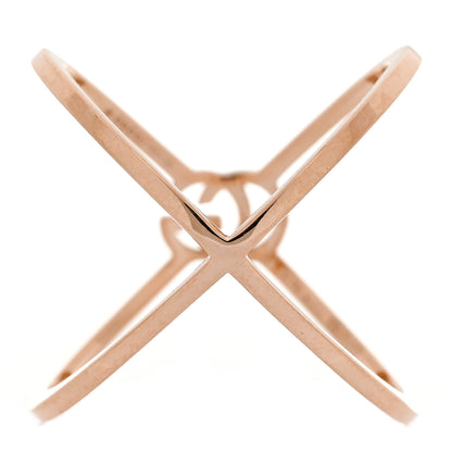 Gucci 18K Rose Gold GG Running Crisscross Ring 53 6.5 3 of 6
