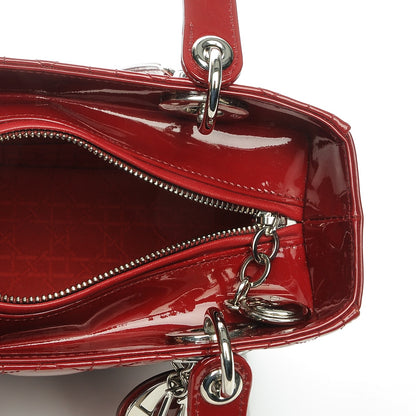 Christian Dior Patent Cannage Medium Lady Dior Red 5 of 6