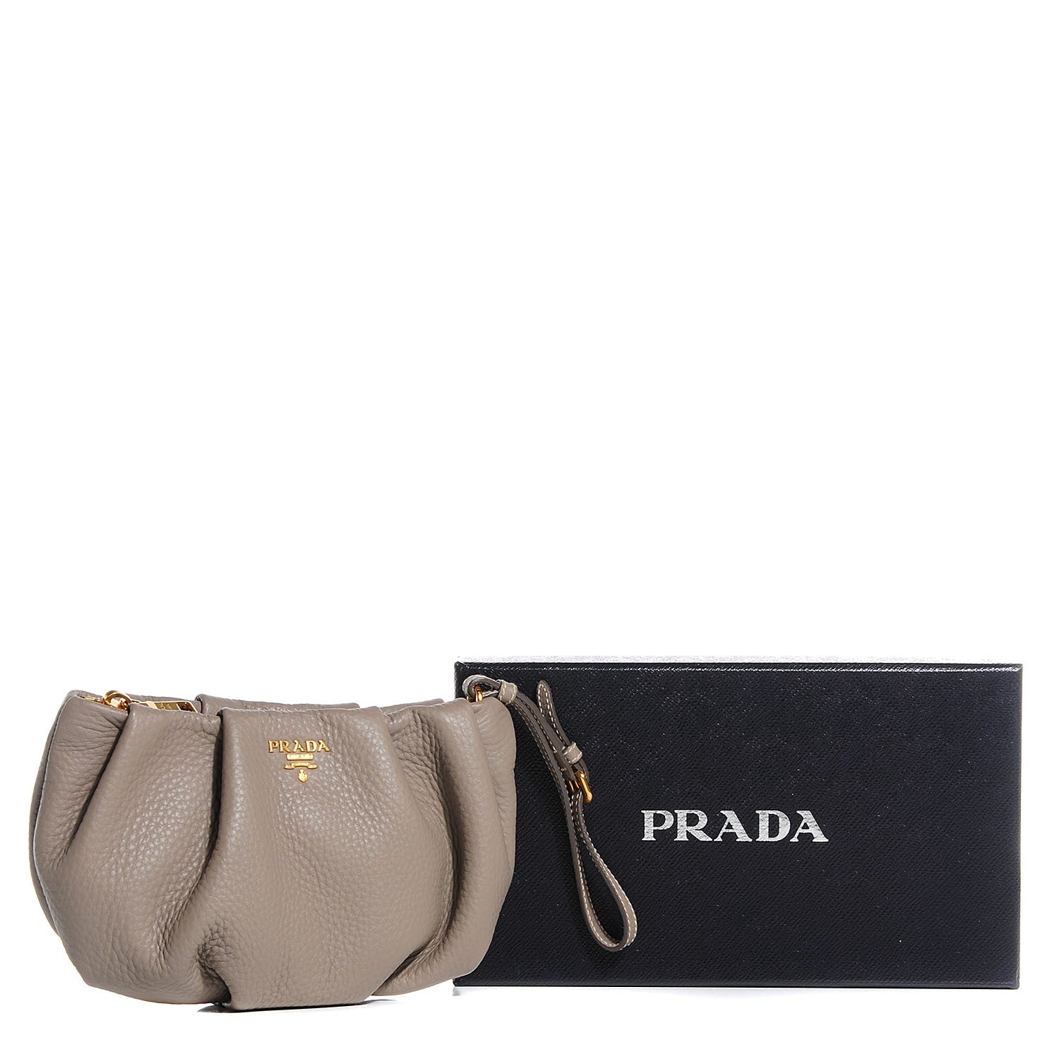 Prada Vitello Daino Wristlet Clutch Argilla 11 of 11