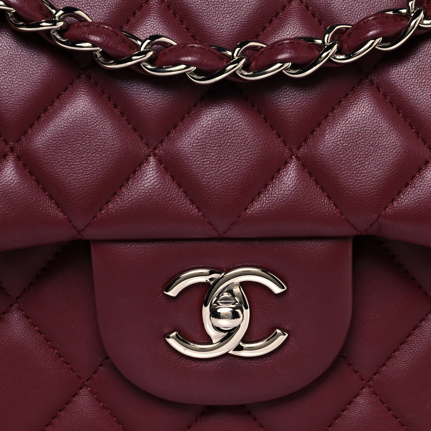 Chanel Lambskin Quilted Jumbo Double Flap Burgundy 8 of 15
