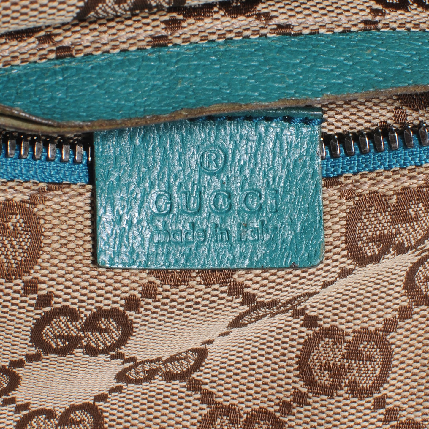 GG Monogram Web Double Pocket Belt Bag Turquoise