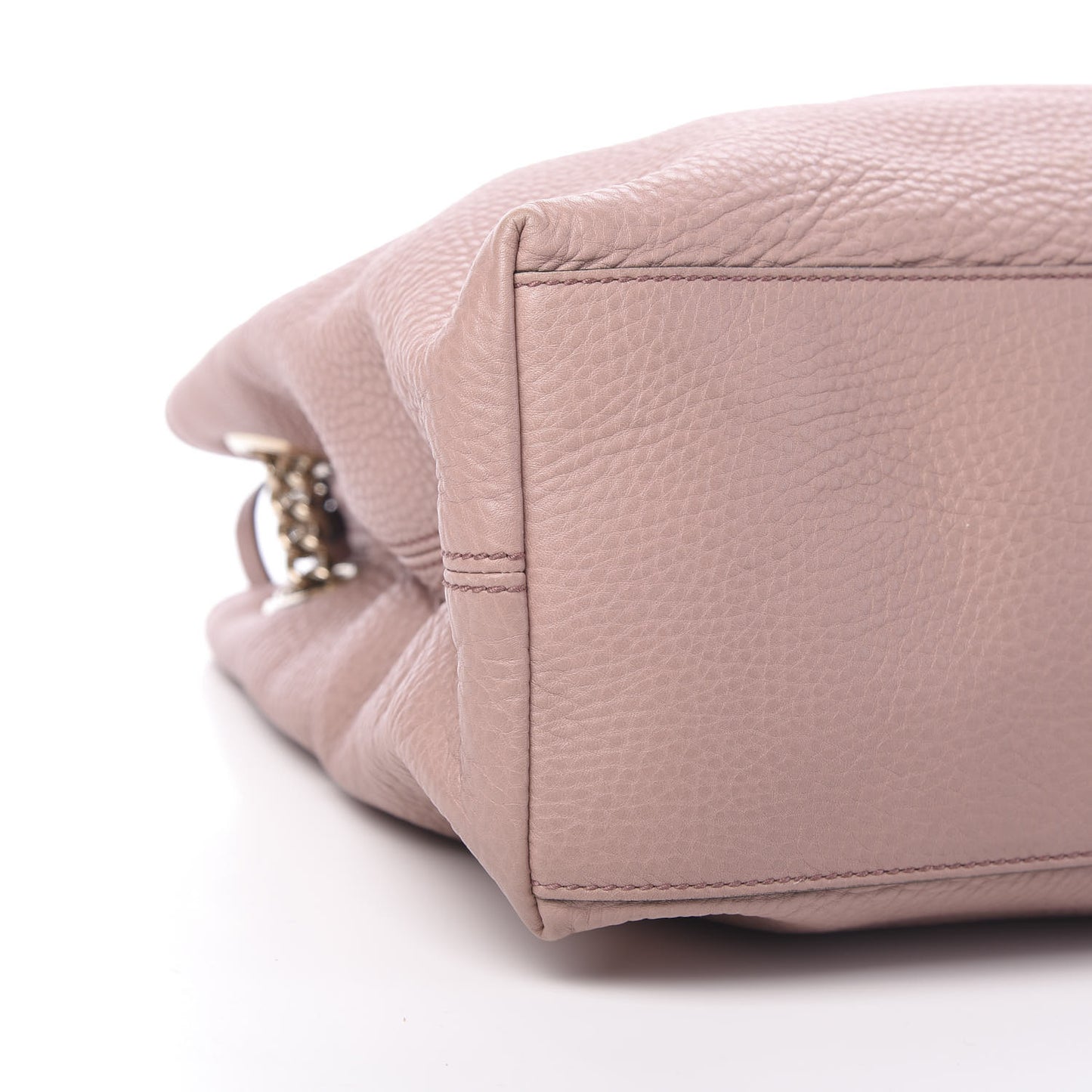 Pebbled Calfskin Medium Soho Chain Shoulder Bag Dark Cipria