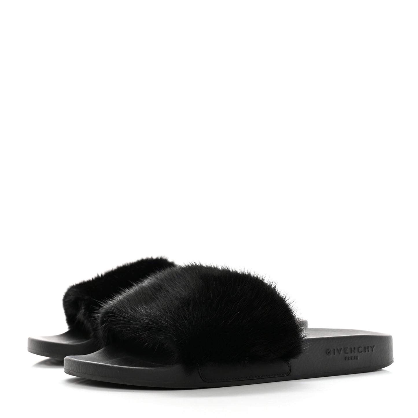 Mink Rubber Slide Sandals 37 Black