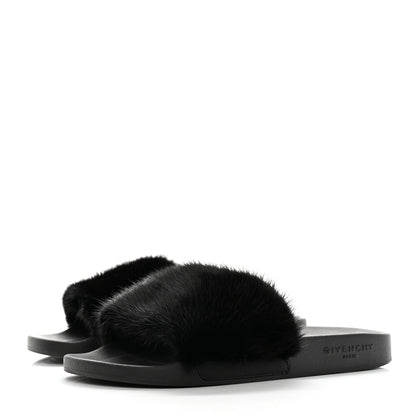Givenchy Mink Rubber Slide Sandals 37 Black 3 of 10