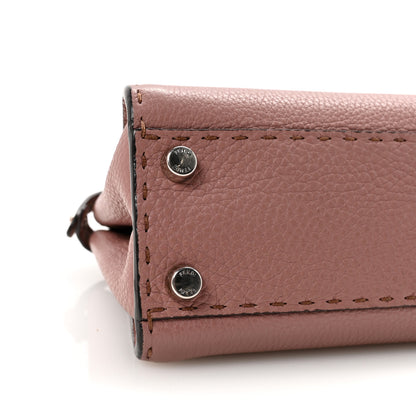 Fendi Cuoio Romano Selleria Bi-Color Mini Peekaboo Iconic Satchel English Rose Camelia 8 of 9