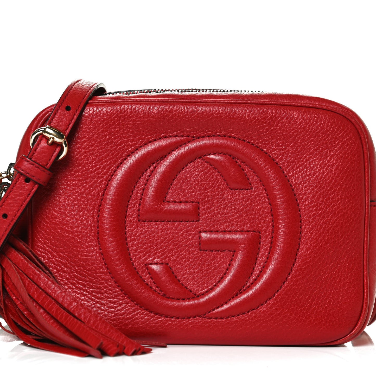 Pebbled Calfskin Small Soho Disco Bag Tabasco Red