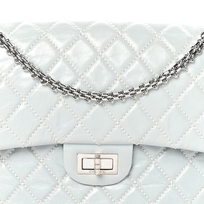 Chanel Glazed Calfskin Quilted Surpique 2.55 Reissue Flap Light Blue 8 of 10