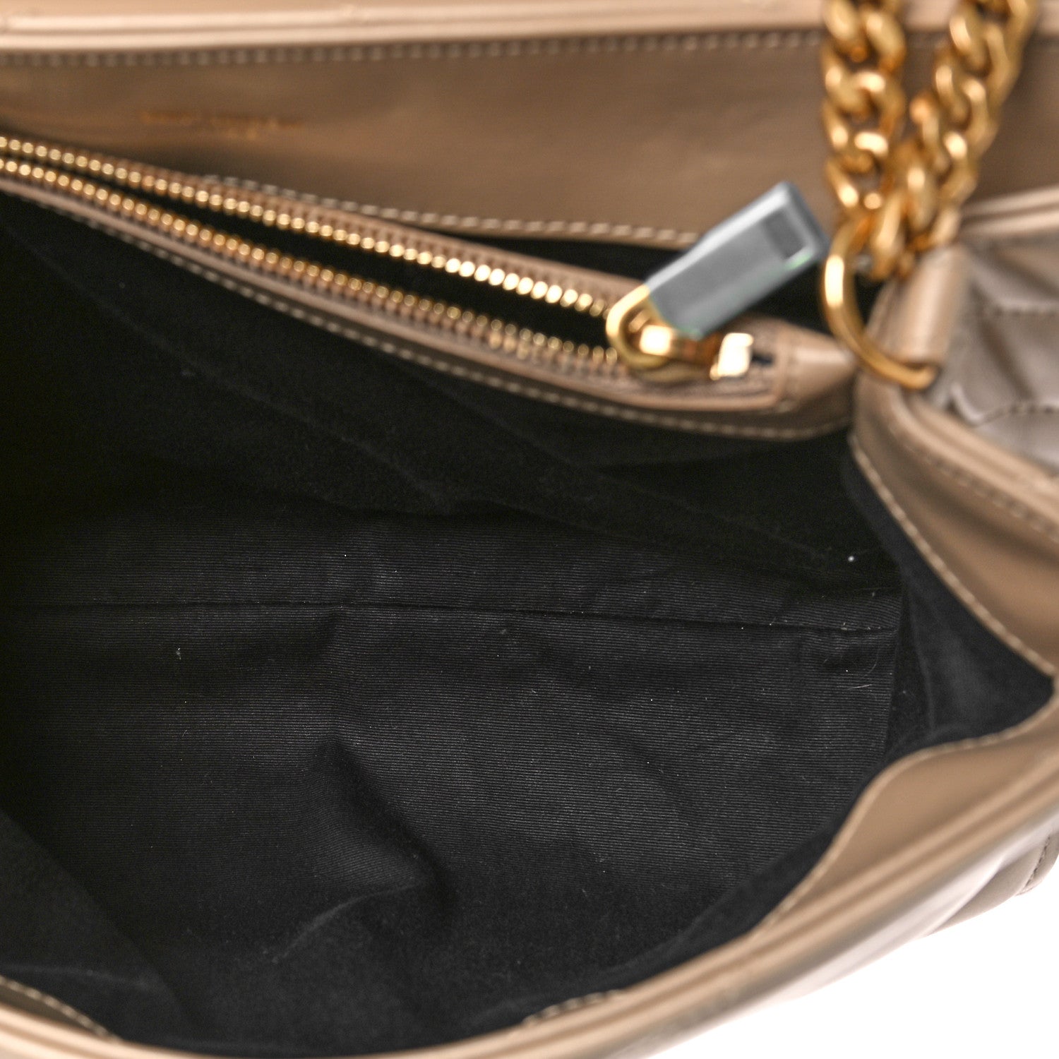 Saint Laurent Calfskin Y Quilted Monogram Medium Loulou Chain Satchel Dark Latte 5 of 10