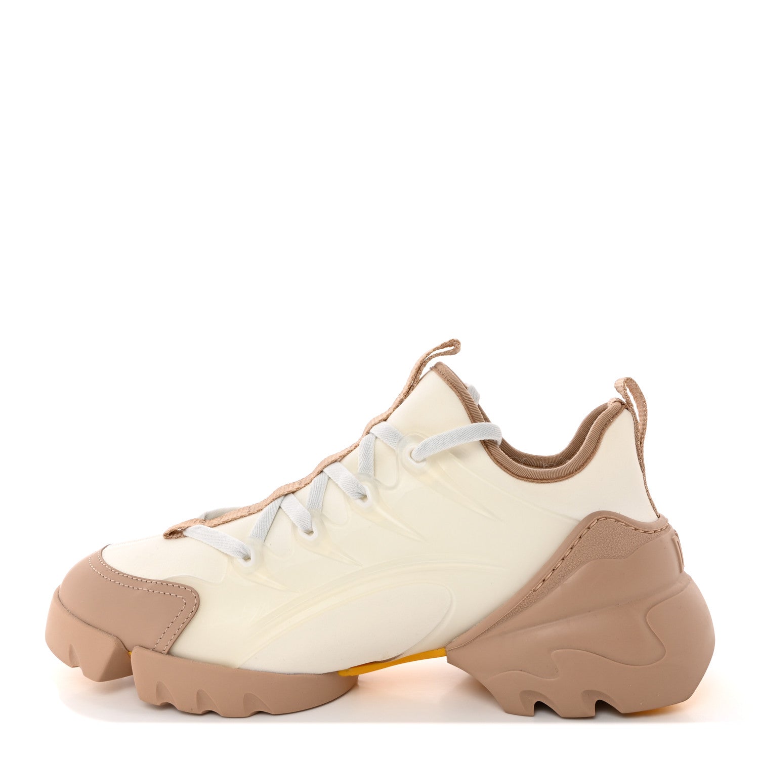 Christian Dior Neoprene Rubber Womens D-Connect Sneakers 39 White Beige 1 of 11