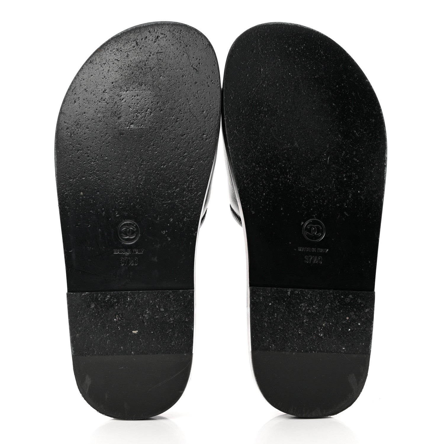 Chanel Lambskin Cha-Nel Mule Sandals 37.5 Black Multicolor 5 of 9