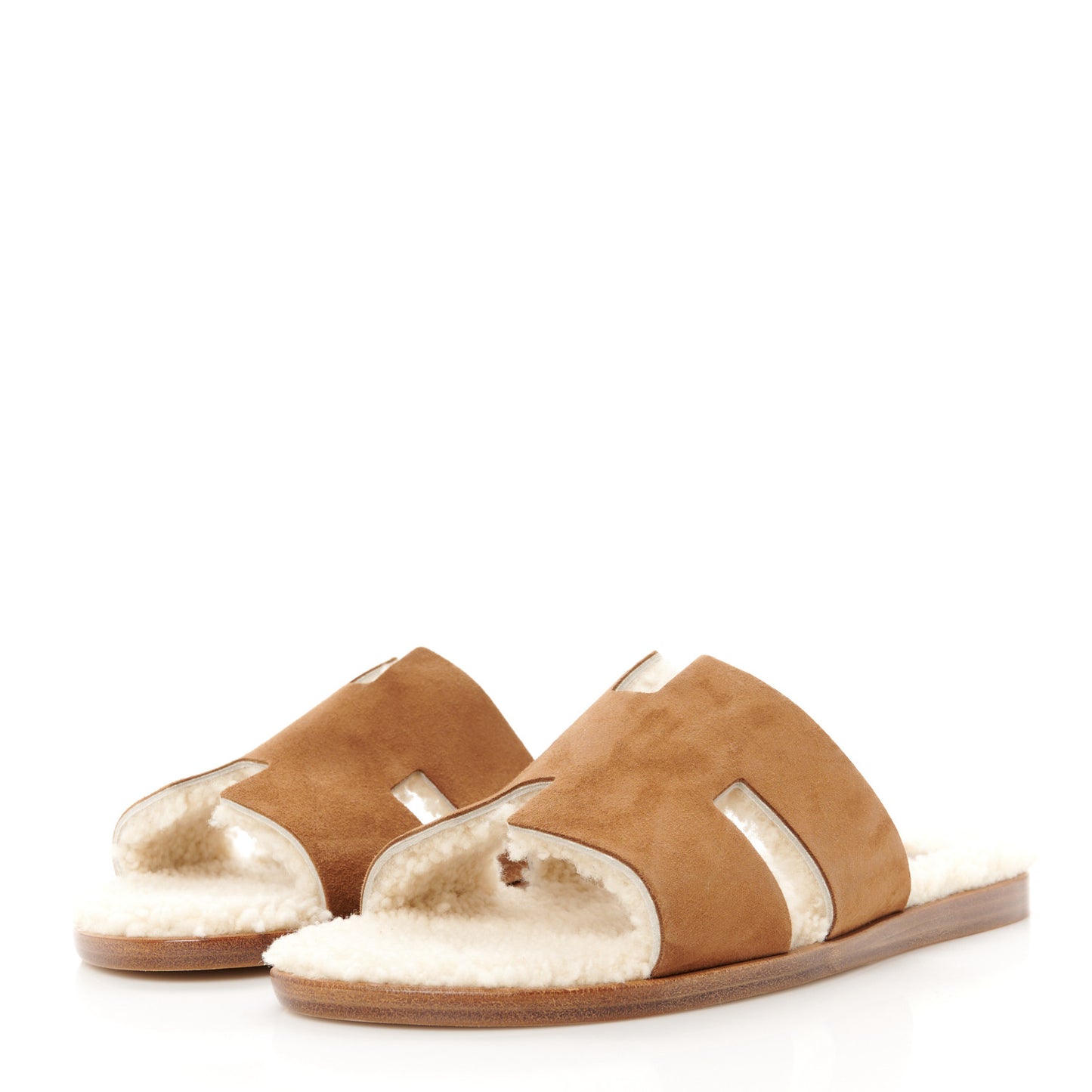 Suede Goatskin Woolskin Mens Izmir Sandals 43 Marron Teck Ecru