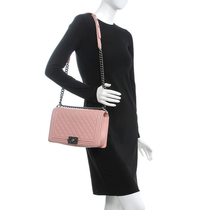 Chanel Lambskin Quilted New Medium Boy Flap Bag Pink 2 of 18
