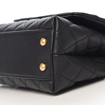 Chanel Caviar Lizard Embossed Quilted Mini Coco Handle Flap Black 10 of 12